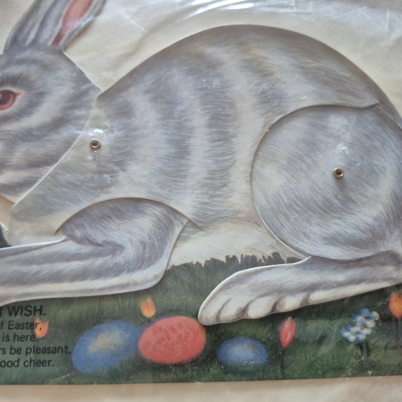 Die-cut Mpvinf Action White Bunny Easter Card And Envelope - Picture 1 of 6